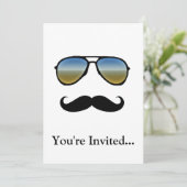 Funny Retro zonnebril met Mustache Kaart (Staand voorkant)