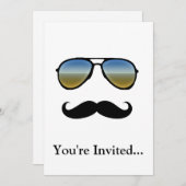 Funny Retro zonnebril met Mustache Kaart (Voorkant / Achterkant)