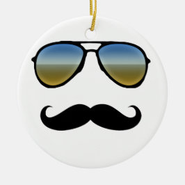 Funny Retro zonnebril met Mustache Keramisch Ornament