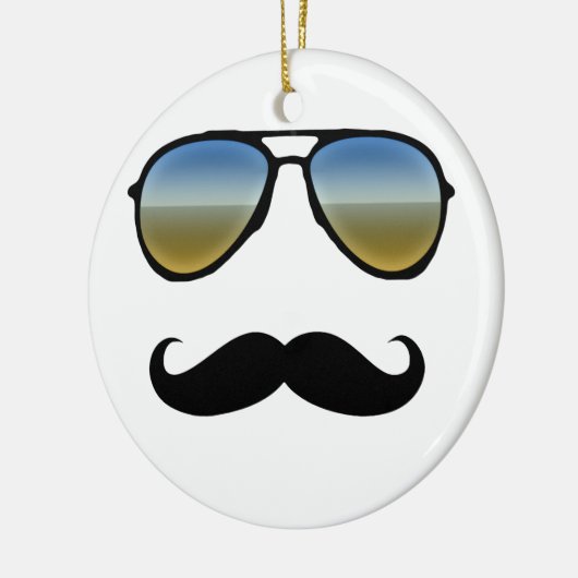 Funny Retro zonnebril met Mustache Keramisch Ornament (Links)