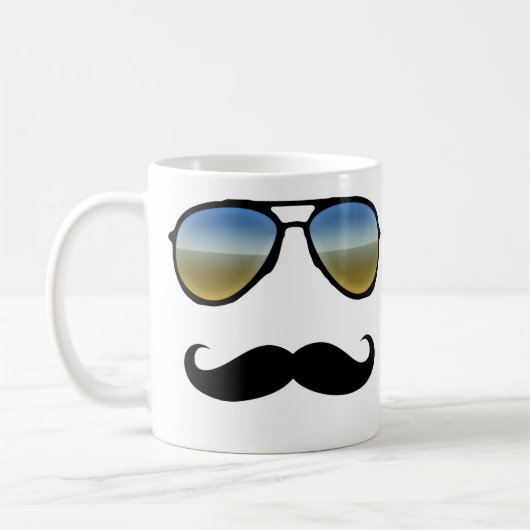 Funny Retro zonnebril met Mustache Koffiemok (Links)
