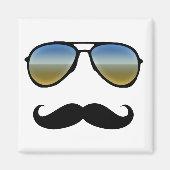 Funny Retro zonnebril met Mustache Magneet (Voorkant)