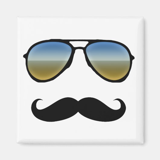 Funny Retro zonnebril met Mustache Magneet (Voorkant)