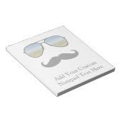 Funny Retro zonnebril met Mustache Notitieblok (Schuin)