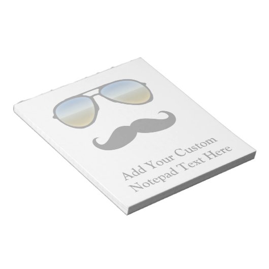 Funny Retro zonnebril met Mustache Notitieblok (Schuin)