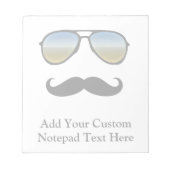Funny Retro zonnebril met Mustache Notitieblok (Voorkant)