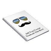Funny Retro zonnebril met Mustache Notitieboek (Rechterzijde)
