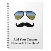 Funny Retro zonnebril met Mustache Notitieboek (Voorkant)