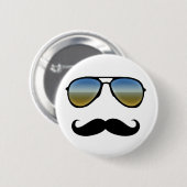 Funny Retro zonnebril met Mustache Ronde Button 5,7 Cm (Voorkant /achterkant)