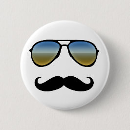Funny Retro zonnebril met Mustache Ronde Button 5,7 Cm