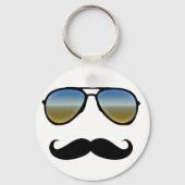 Funny Retro zonnebril met Mustache Sleutelhanger (Voorkant)