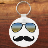 Funny Retro zonnebril met Mustache Sleutelhanger (Voorkant)