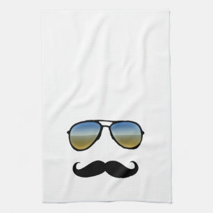 Funny Retro zonnebril met Mustache Theedoek