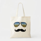 Funny Retro zonnebril met Mustache Tote Bag (Voorkant)