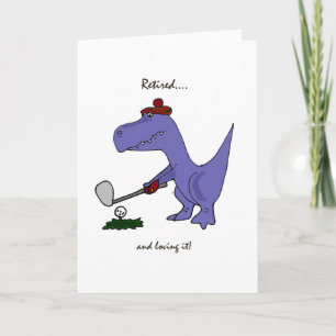 Funny Revermoeid T-Rex Dinosaur Gofing Kaart