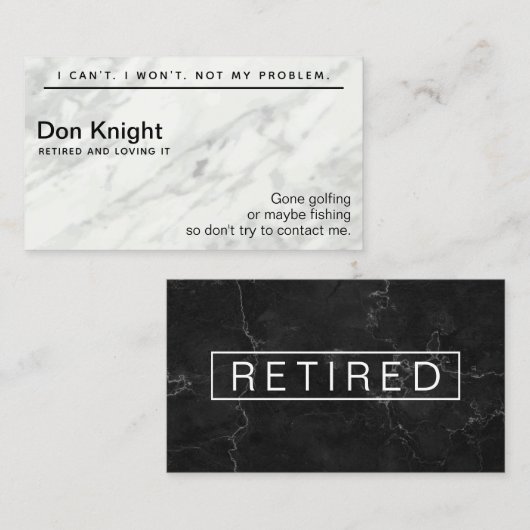 Funny Revermoeit Gag Gift Visitekaartje (Voorkant / Achterkant)