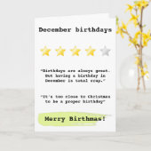 Funny review citeert verjaarmas op 1 december kaart (Gele Bloem)