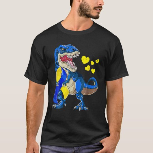 Funny Rex Dinosaur World Down Syndrome Day Awarene T-shirt (Voorkant)