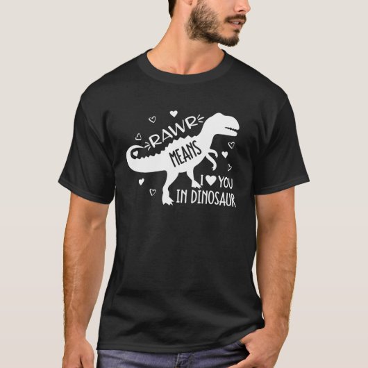 Funny Rex Valentines Day Rawr Means I Love You In T-shirt (Voorkant)