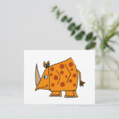 Funny Rhino Cartoon Briefkaart (Staand voorkant)