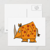 Funny Rhino Cartoon Briefkaart (Voorkant / Achterkant)