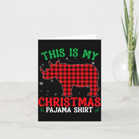 Funny Rhino Christmas Pj Pajama Men Women Pj For F Kaart (Voorkant)