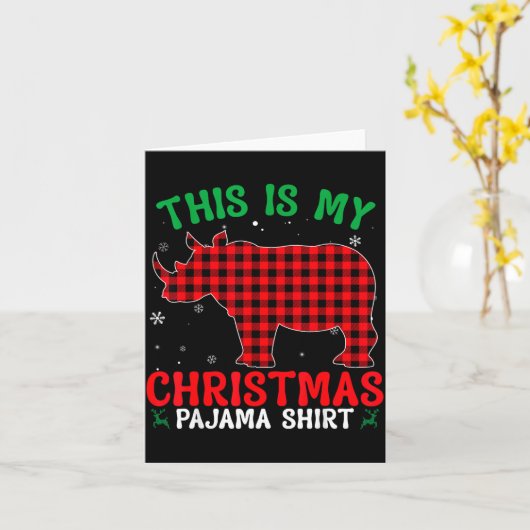 Funny Rhino Christmas Pj Pajama Men Women Pj For F Kaart (Gele Bloem)