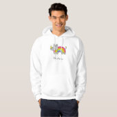 Funny Rhino Rainbow Cute Kinder Cartoon Hoodie (Voorkant volledig)