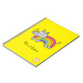 Funny Rhino Rainbow Cute Kinder Cartoon Notitieboek (Linkerzijde)