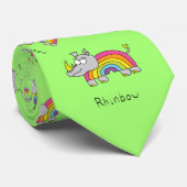 Funny Rhino Rainbow Cute Kinder Cartoon Stropdas (Opgerold)
