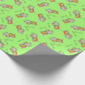 Funny Rhino Rainbow Cute Rhinoceros Kinder Cartoon Cadeaupapier (Hoek)