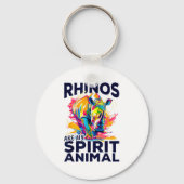 Funny Rhino Rhinozeros Animal Rhinos Are My Srit A Sleutelhanger (Voorkant)
