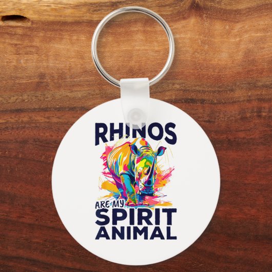 Funny Rhino Rhinozeros Animal Rhinos Are My Srit A Sleutelhanger (Voorkant)