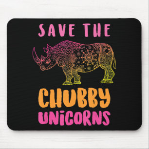 Funny Rhino Save Chubby Unicorns Animal Rights Muismat