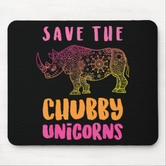 Funny Rhino Save Chubby Unicorns Animal Rights Muismat