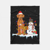 Funny Rhodesian Ridgeback Dog Christmas Snowman Xm Fleece Deken (Voorkant)