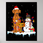 Funny Rhodesian Ridgeback Dog Christmas Snowman Xm Poster (Voorkant)