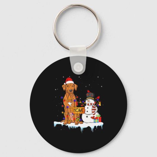 Funny Rhodesian Ridgeback Dog Christmas Snowman Xm Sleutelhanger (Voorkant)