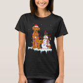 Funny Rhodesian Ridgeback Dog Christmas Snowman Xm T-shirt (Voorkant)