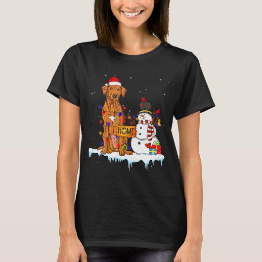 Funny Rhodesian Ridgeback Dog Christmas Snowman Xm T-shirt (Voorkant)