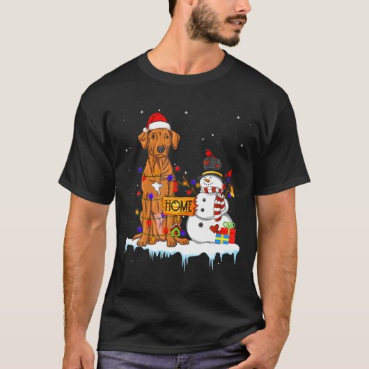 Funny Rhodesian Ridgeback Dog Christmas Snowman Xm T-shirt (Voorkant)