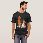 Funny Rhodesian Ridgeback Dog Christmas Snowman Xm T-shirt (Voorkant volledig)