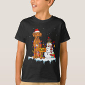 Funny Rhodesian Ridgeback Dog Christmas Snowman Xm T-shirt (Voorkant)