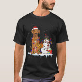 Funny Rhodesian Ridgeback Dog Kerstmis Snowman Xm T-shirt (Voorkant)