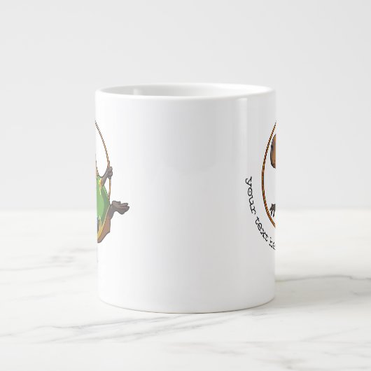 Funny Rhythmic Gymnast Hoop Cartoon Capybara Grote Koffiekop (Voorkant)