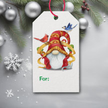 Funny Ribbon Gnome with Birds