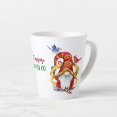 Funny Ribbon Gnome with Birds Latte Mok (Rechterhoek)