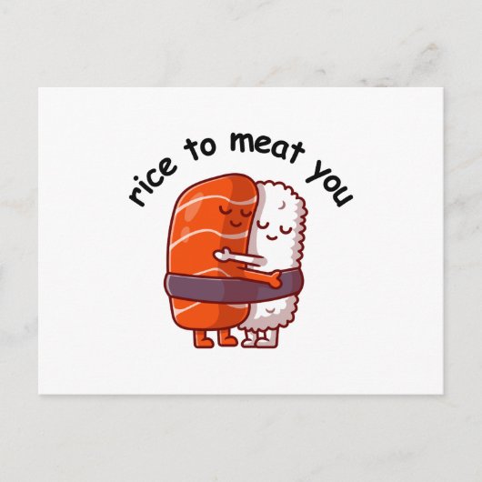 Funny Rice to Meat You Briefkaart (Voorkant)