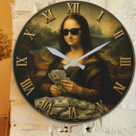 Funny Rich Mona Lisa  Money Queen Renaissance Art Grote Klok