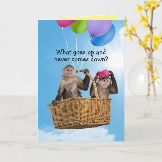 Funny Riddle for Old Age Birthday Greeting Kaart (Gele Bloem)